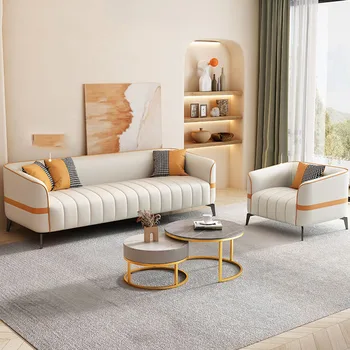 Кресло с откидной спинкой Ленивый диван для гостиной Слоеный Современный секционный диван для гостиной Роскошные дизайнерские шезлонги Salle Manger Мебель для дома Изображение