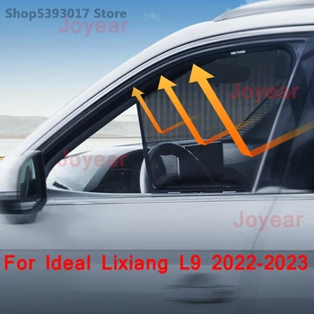 Для Идеального автомобиля Lixiang L9 2022 2023 Магнитные Солнцезащитные козырьки на боковые стекла с защитной сеткой Для Жалюзи Curtian Защитные Аксессуары Изображение