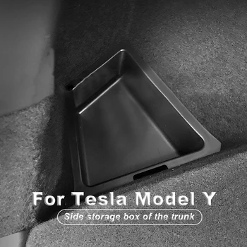 Новинка 2021 Года Для Tesla Model Y, Боковой ящик для хранения в багажнике, Карманы для организации Зазоров, Аксессуары для интерьера Автомобиля Изображение