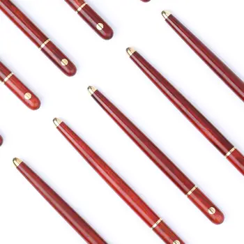 Высококачественная Вращающаяся Латунная Гелевая ручка из сандалового дерева, китайская эстетика Изображение