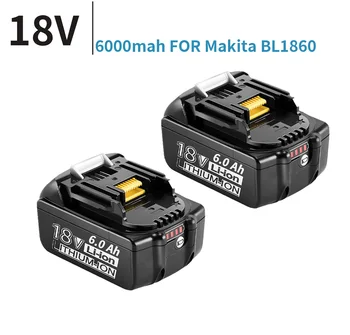 для Makita 18V 6000mAh 6.0 Ah Аккумуляторная Батарея Для Электроинструментов Со светодиодной литий-ионной Заменой LXT BL1860B BL1860 BL1850 BL1830 Изображение