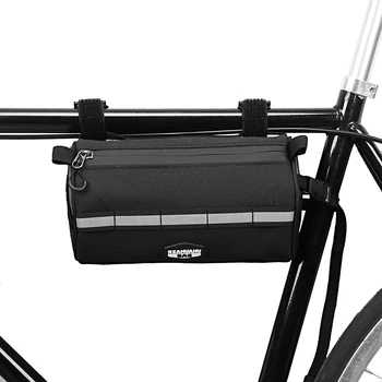 Сумка для передней трубки велосипеда RZAHUAHU, Универсальная сумка для хранения верхней трубки, 2,1 л, Светоотражающее Велосипедное снаряжение из полиэстера Изображение