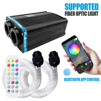 Smart APP RGBW светодиодный драйвер волоконно-оптического двигателя с двойным головным источником света с Bluetooth APP Controller для всех видов волоконной оптики Изображение