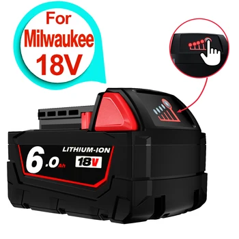 Аккумуляторные батареи для литий-ионной батареи Milwaukee M18B5 XC 18v 9.0/6.0/12.0 Зарядное устройство Ah для Milwaukee M18 12V ~ 18V Изображение