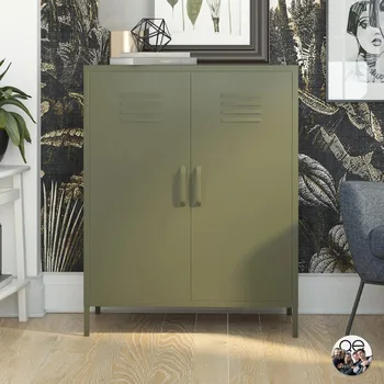 Металлический шкафчик Queer Eye Bradford, 2 двери, оливково-зеленый Изображение