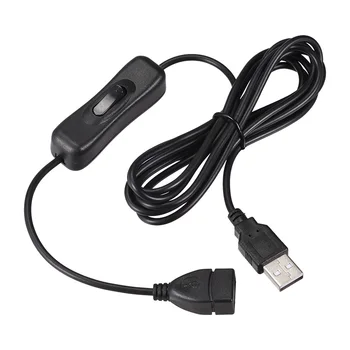 USB-кабель с переключателем включения/выключения между Мужчинами и Женщинами, Удлинитель 200 см/300 см для USB-Вентилятора, Светодиодная Лампа, Светодиодная лента, Источник Питания Изображение
